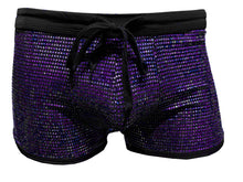 Load image into Gallery viewer, Flat Sequins Booty Shorts - BLACK PURPLE
