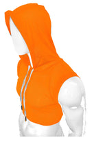 Load image into Gallery viewer, Hooded Crop Tank - Neon Orange Sports Mesh
