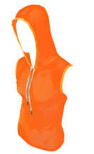 Load image into Gallery viewer, Sports Mesh Hooded Tank Neon Orange
