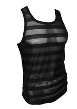 Load image into Gallery viewer, Black Stripes Mesh - Fishnet See Through Sexy Men&#39;s Tank
