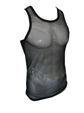 Load image into Gallery viewer, Tiny - Fine Mesh - Fishnet See Through Sexy Men&#39;s Tank - BLACK
