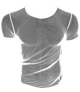 Tiny Fine Mesh Fishnet See Through Sexy Men s Tee T shirt